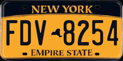 NY license plate FDV8254