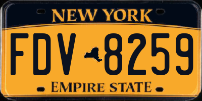 NY license plate FDV8259