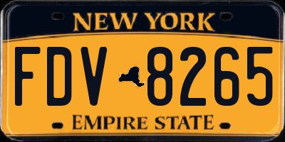 NY license plate FDV8265