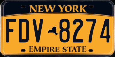 NY license plate FDV8274