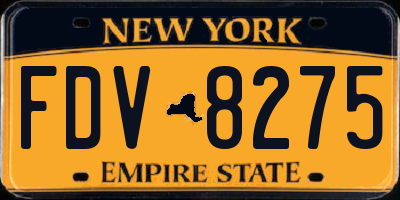 NY license plate FDV8275