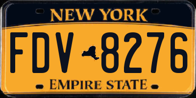 NY license plate FDV8276