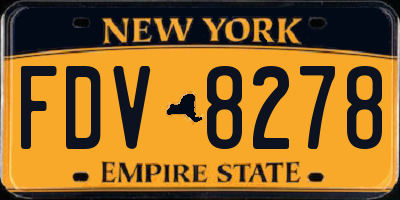 NY license plate FDV8278