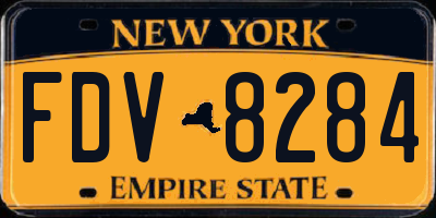 NY license plate FDV8284