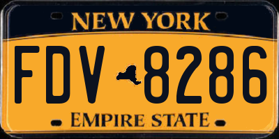 NY license plate FDV8286
