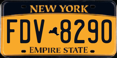 NY license plate FDV8290