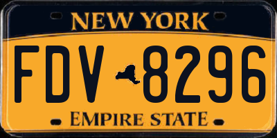 NY license plate FDV8296