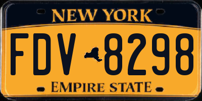 NY license plate FDV8298
