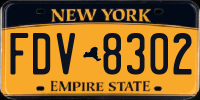 NY license plate FDV8302