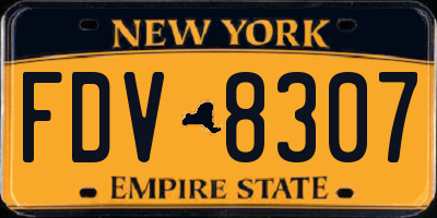 NY license plate FDV8307