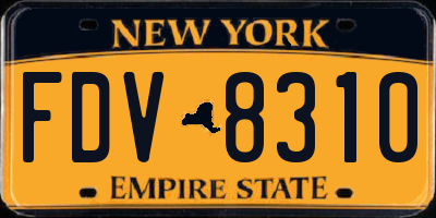NY license plate FDV8310