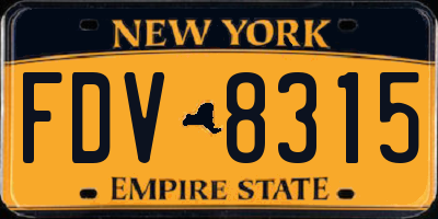NY license plate FDV8315
