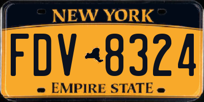 NY license plate FDV8324