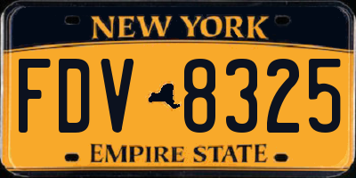 NY license plate FDV8325