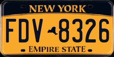 NY license plate FDV8326