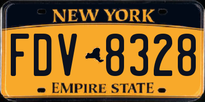 NY license plate FDV8328