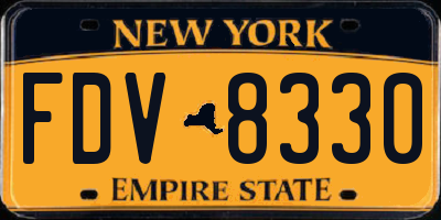 NY license plate FDV8330