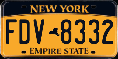 NY license plate FDV8332
