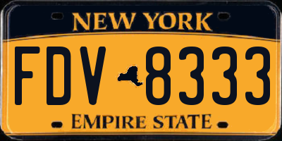 NY license plate FDV8333