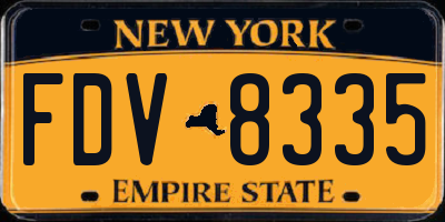 NY license plate FDV8335