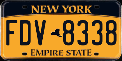 NY license plate FDV8338