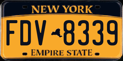 NY license plate FDV8339