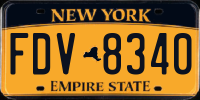 NY license plate FDV8340