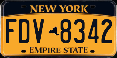 NY license plate FDV8342