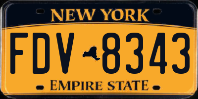 NY license plate FDV8343
