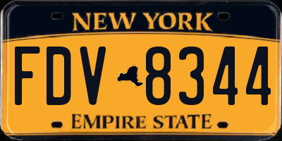 NY license plate FDV8344