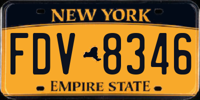 NY license plate FDV8346