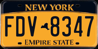 NY license plate FDV8347