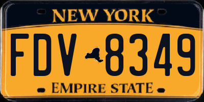 NY license plate FDV8349