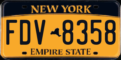 NY license plate FDV8358