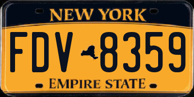NY license plate FDV8359