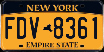 NY license plate FDV8361