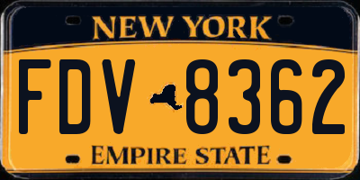 NY license plate FDV8362