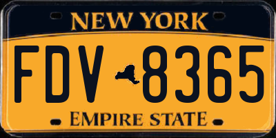 NY license plate FDV8365