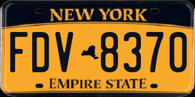 NY license plate FDV8370