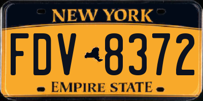 NY license plate FDV8372