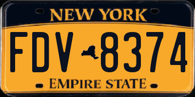 NY license plate FDV8374