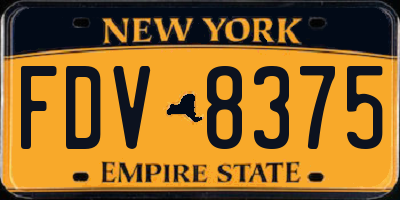 NY license plate FDV8375