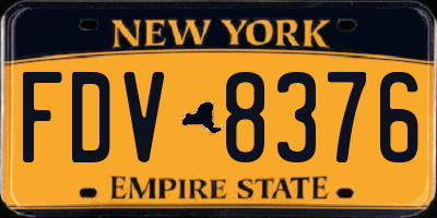 NY license plate FDV8376