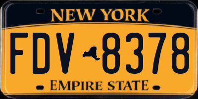 NY license plate FDV8378