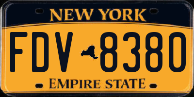 NY license plate FDV8380
