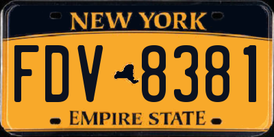 NY license plate FDV8381