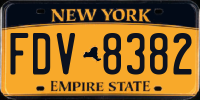 NY license plate FDV8382