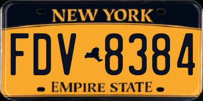 NY license plate FDV8384