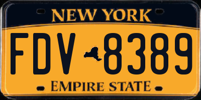 NY license plate FDV8389