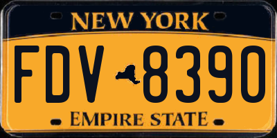 NY license plate FDV8390